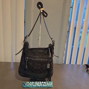 Coach Hampton Black and Gray Shoulder Bag